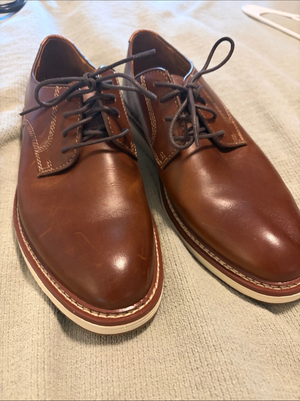 Men's Brown Leather Derby Shoes - Classic Lace-Up Dress Casual size 8 Men’s